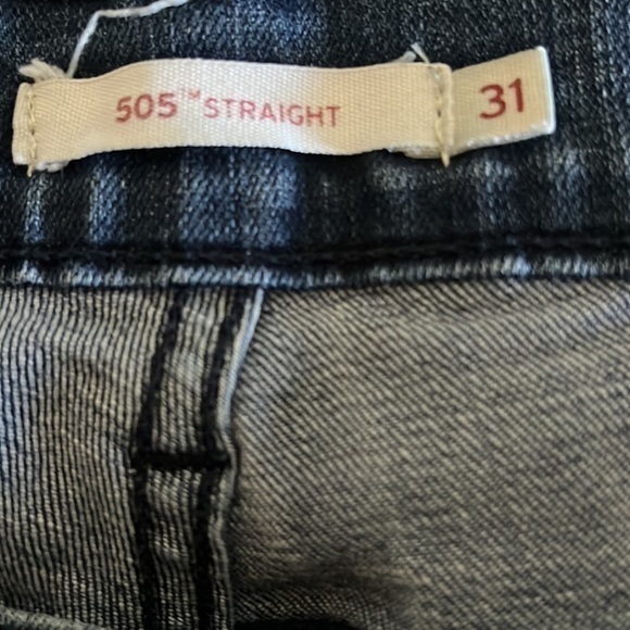 Lev’s Strauss 505 Straight Blue Jeans 32" Waist Hemmed 30” Inseam Red Tab Zip - Picture 2 of 12